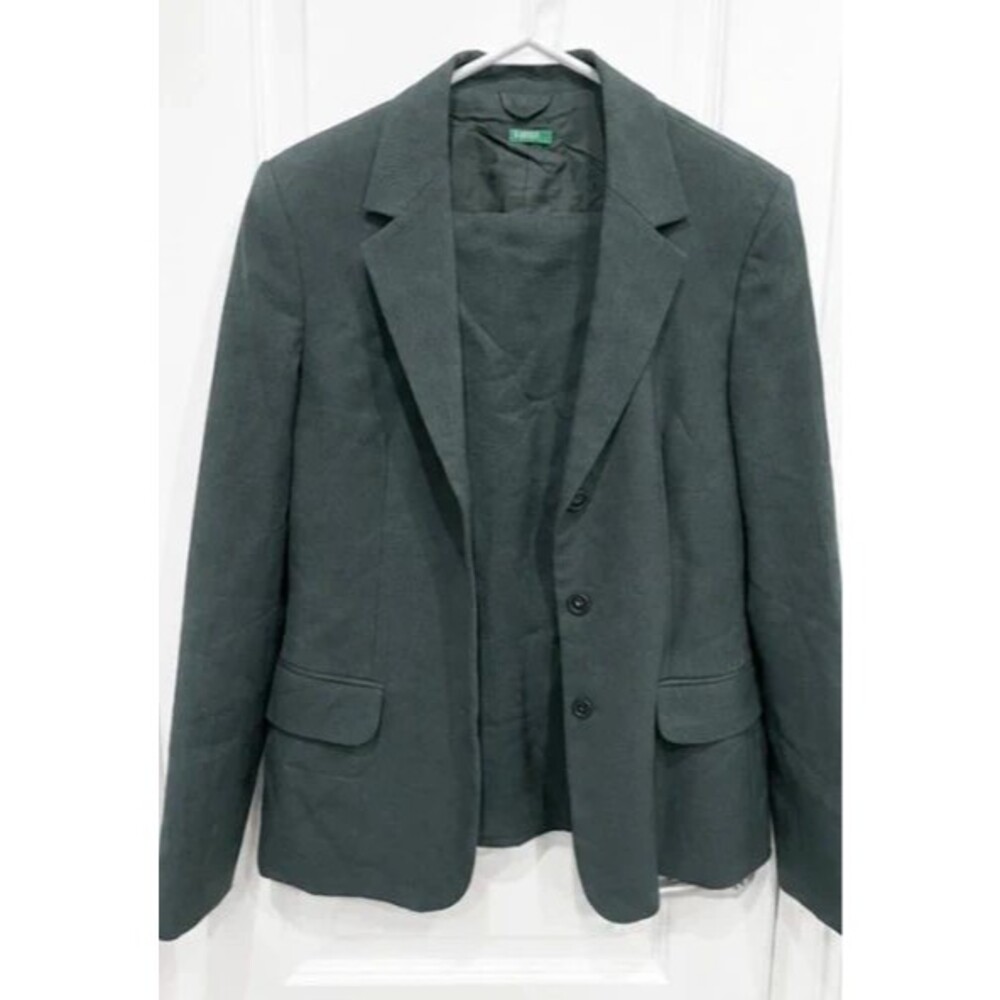 Benetton Made in Italy Women’s Dark Green Pantsuit Set IT 44 US 8